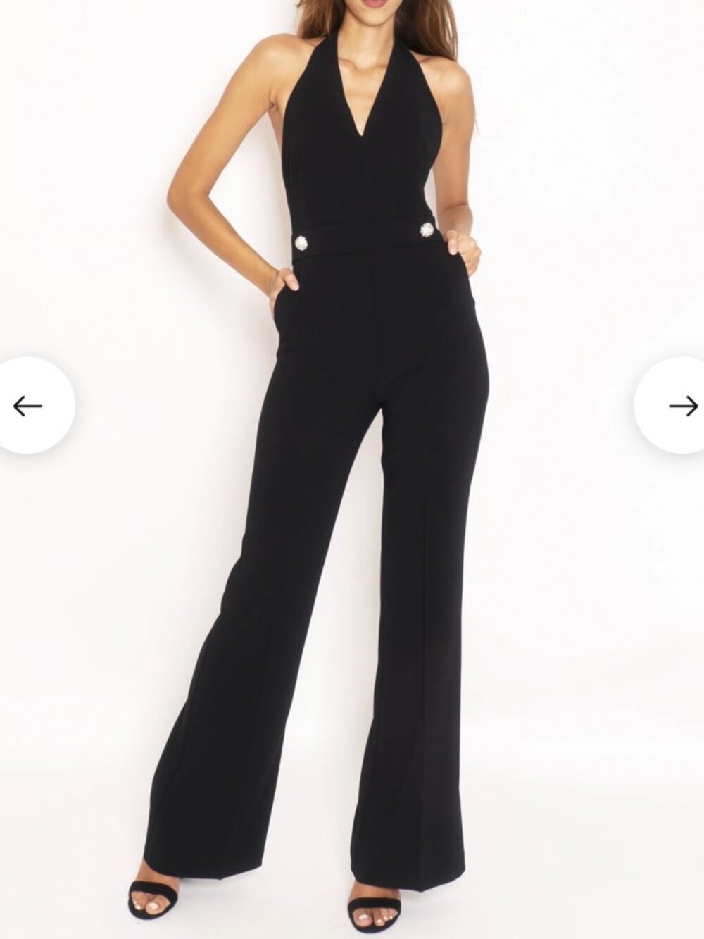 Pinko Black Halter Wide Leg Jumpsuit NWT